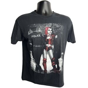 Harley Quinn Shirt Mens Large Black DC Comics Batman Police Arrest Graphic Tee